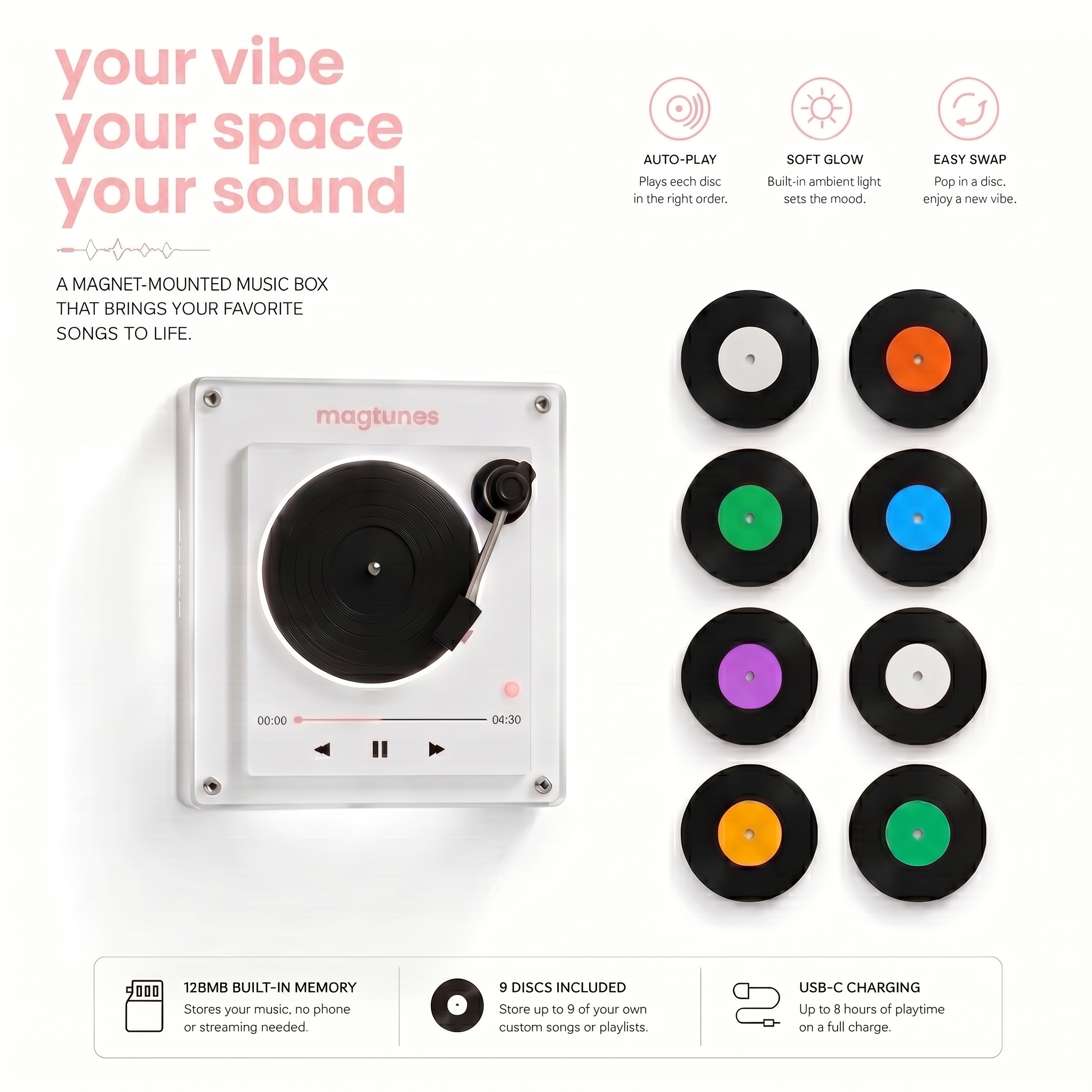 FridgeJam – Mini Vinyl Fridge Speaker